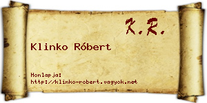 Klinko Róbert névjegykártya